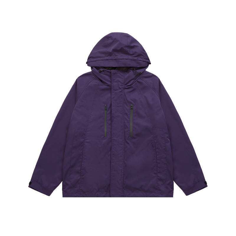 Outdoorowa kurtka zapinana na zamek z kapturem