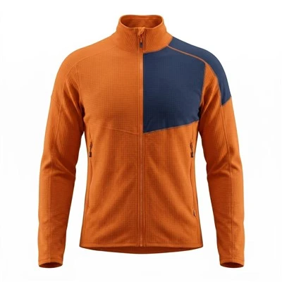 Men's Brushed Grid Stretch Mid-Layer Hiking Jacket